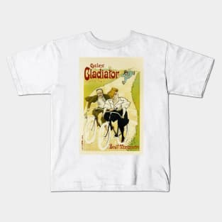 CYCLES GLADIATOR PARIS 1897 Vintage Poster Advertisement by French Artist Ferdinand Mifliez Misti Kids T-Shirt